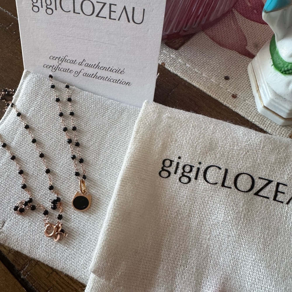 14k Rose Gold Gigi Clozeau Necklace and Cat Charm 😻